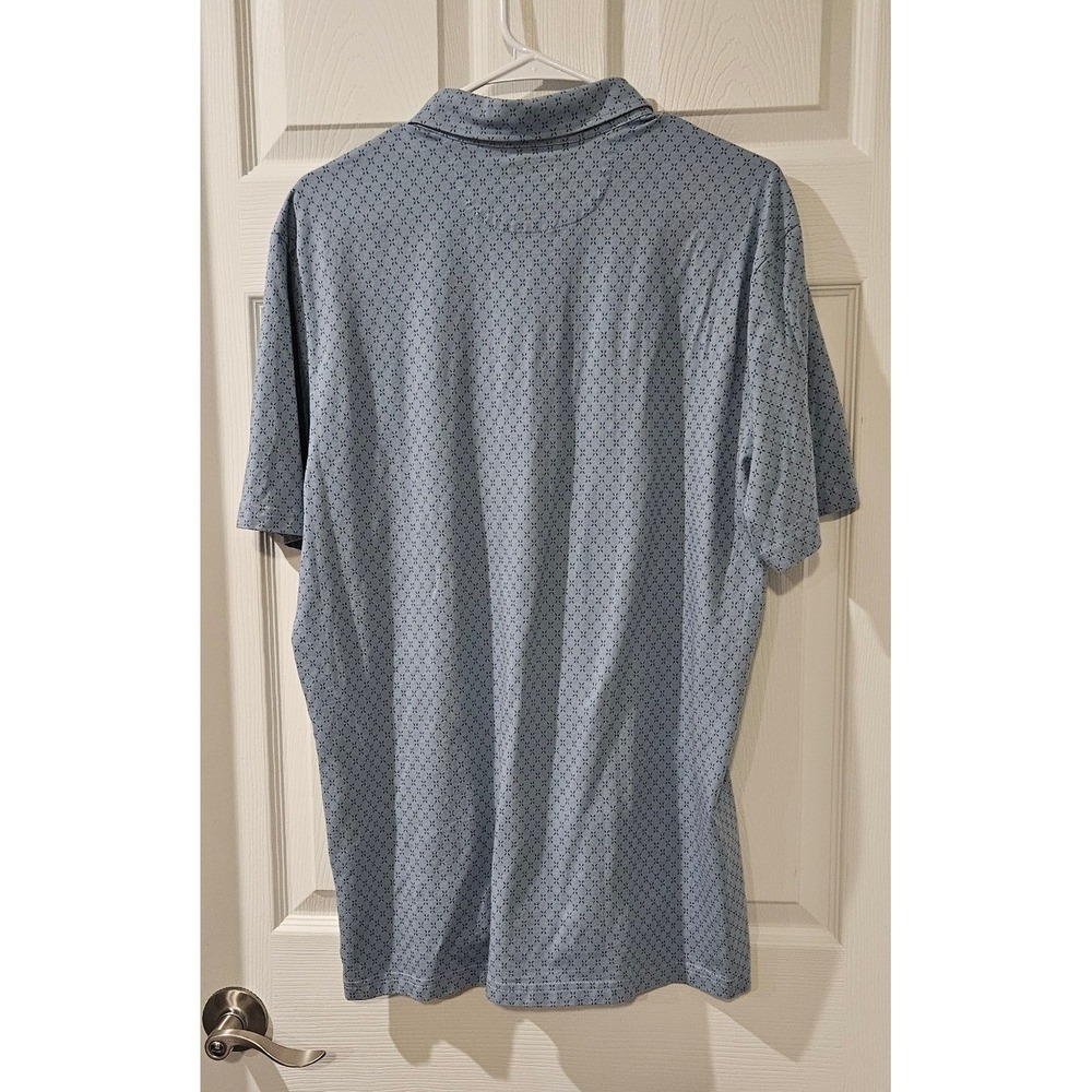 Faherty Movement Polo Mens XL Blue Surfboard Geo Pique Stretch Shirt - Picture 7 of 7